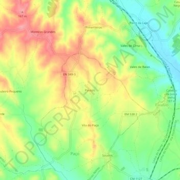 Pousos地形图、海拔、地势