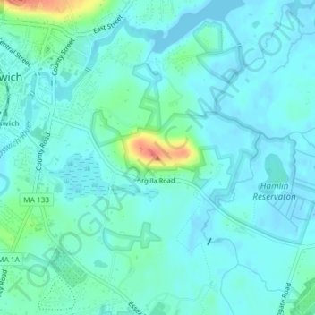 Heartbreak Hill地形图、海拔、地势