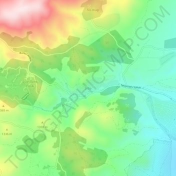 Sille地形图、海拔、地势