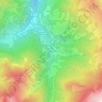 San Sebastiano地形图、海拔、地势