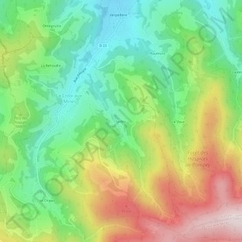 Sadey地形图、海拔、地势