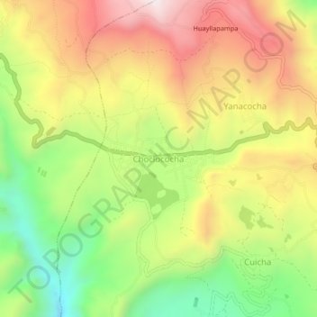 Choclococha地形图、海拔、地势