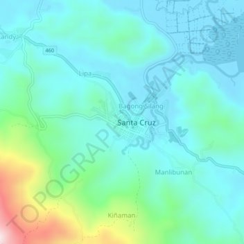 Banahaw地形图、海拔、地势