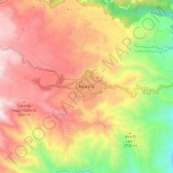 Murillo地形图、海拔、地势