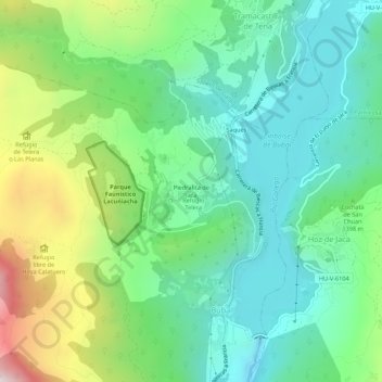 Piedrafita de Jaca地形图、海拔、地势