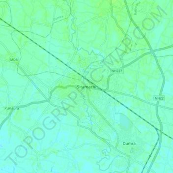 Sitamarhi地形图、海拔、地势