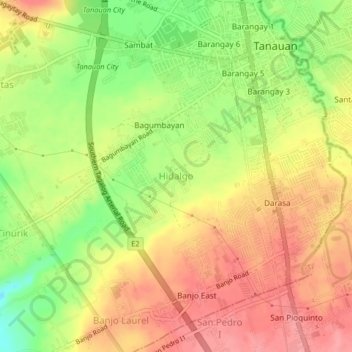 Hidalgo地形图、海拔、地势