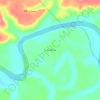 Porto Alegre地形图、海拔、地势