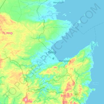 Bislig地形图、海拔、地势