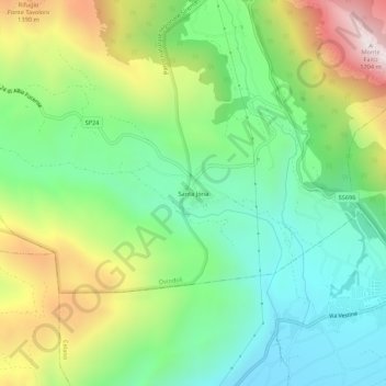 Santa Jona地形图、海拔、地势