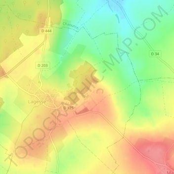 Montigny地形图、海拔、地势