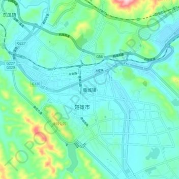鹿城街道地形图、海拔、地势