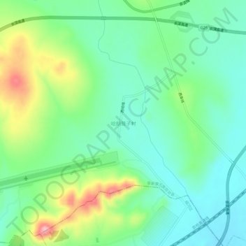 哈朋营子村地形图、海拔、地势