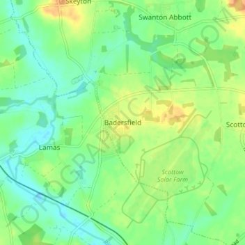 Badersfield地形图、海拔、地势