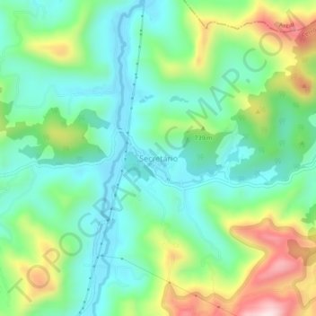Secretário地形图、海拔、地势