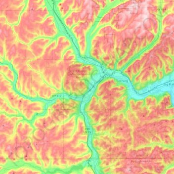 Erwin地形图、海拔、地势