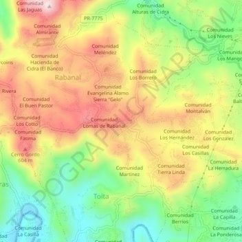 Comunidad La Loma地形图、海拔、地势