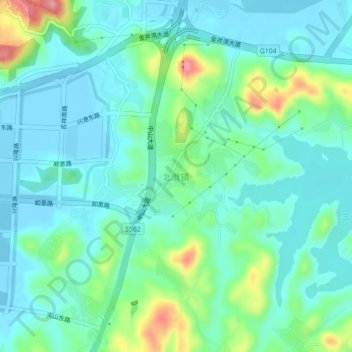 北厝镇地形图、海拔、地势