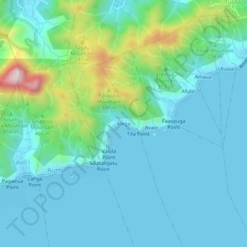 Alega地形图、海拔、地势