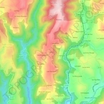 Lestrade地形图、海拔、地势