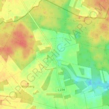Wettenbostel地形图、海拔、地势