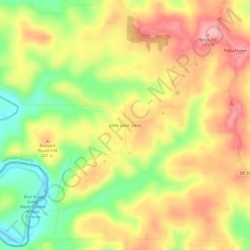 Little Saint Louis地形图、海拔、地势