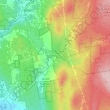 Pratt Corner地形图、海拔、地势