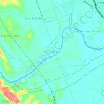 Sekerak Kiri地形图、海拔、地势
