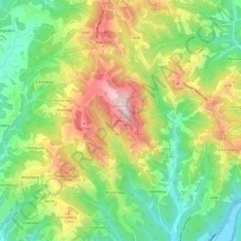 Höch地形图、海拔、地势