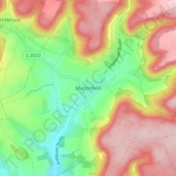 Martinfeld地形图、海拔、地势