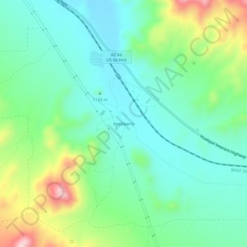 Hackberry地形图、海拔、地势