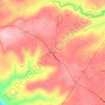 Lone Oak地形图、海拔、地势