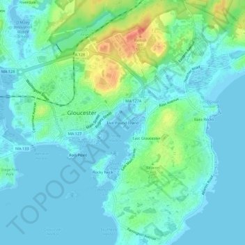 Five Pound Island地形图、海拔、地势
