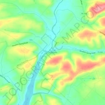 Moselem地形图、海拔、地势
