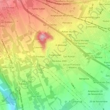Fraternidad地形图、海拔、地势