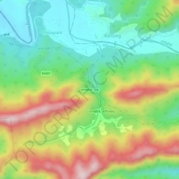 Dhankhola地形图、海拔、地势
