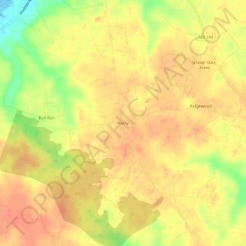 Hurry地形图、海拔、地势
