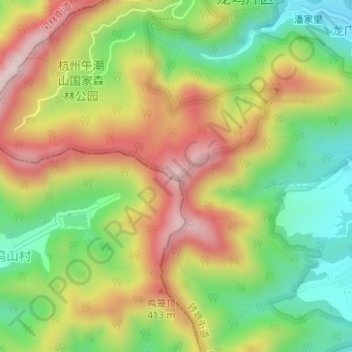 观景台地形图、海拔、地势