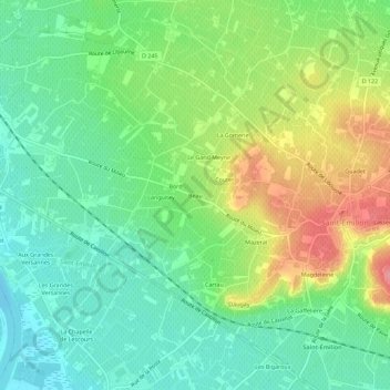 Beau地形图、海拔、地势