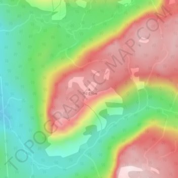 Old Crow地形图、海拔、地势