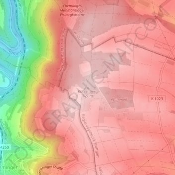 Kühlenberg地形图、海拔、地势