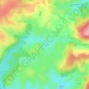 Sablayrolles地形图、海拔、地势