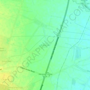 Asturias地形图、海拔、地势