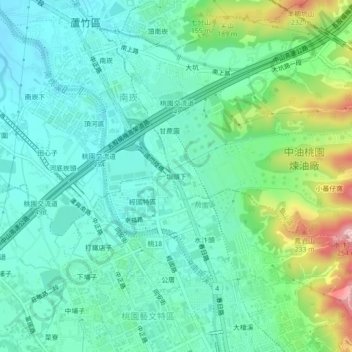 圳頭下地形图、海拔、地势