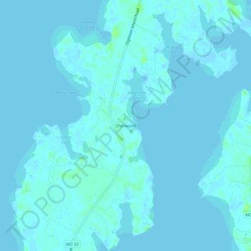 Sherwood地形图、海拔、地势