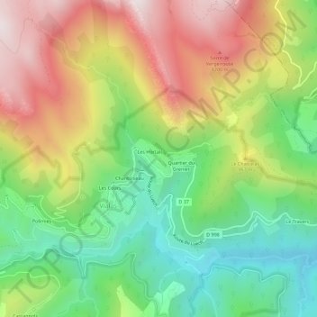Peyre Fiche地形图、海拔、地势