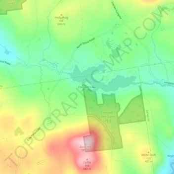 Crescent Lake地形图、海拔、地势
