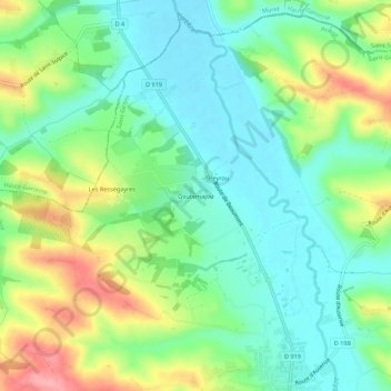 Goutemajou地形图、海拔、地势
