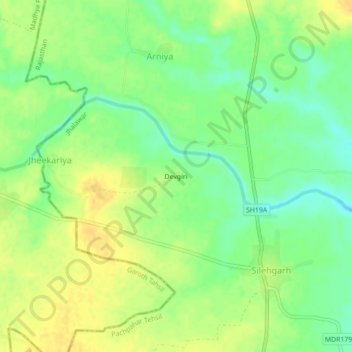 Devgiri地形图、海拔、地势