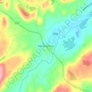Kilmacrennan地形图、海拔、地势